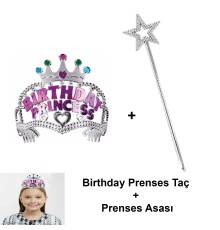 Kız Çocuk Doğum Günü Prenses Seti – Taç ve Sihirli Asa