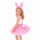 Kız Çocuk Tamamen Pembe Tavşan Kulaklı Kostüm Seti – Tütü Etekli 4 Parça