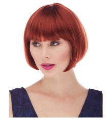 Kızıl Renk Düz Kesim Astarlı Küt Parti Peruğu