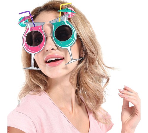 Kokteyl Temalı Hawaii Yaz Partisi Gözlüğü 15x16 cm