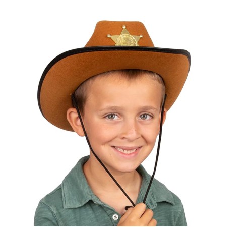 Kovboy Şerif Şapkası Kahve 12 Adet - Kostüm, Parti ve Gösteri Şapkası