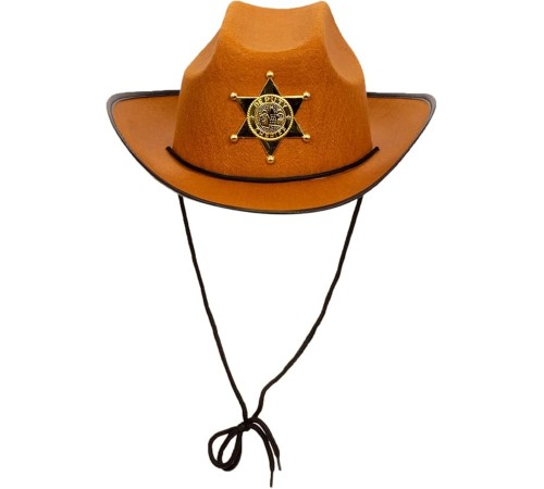 Kovboy Şerif Şapkası Kahve 12 Adet - Kostüm, Parti ve Gösteri Şapkası
