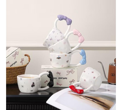 Kurdele Saplı Seramik Kupa Bardak