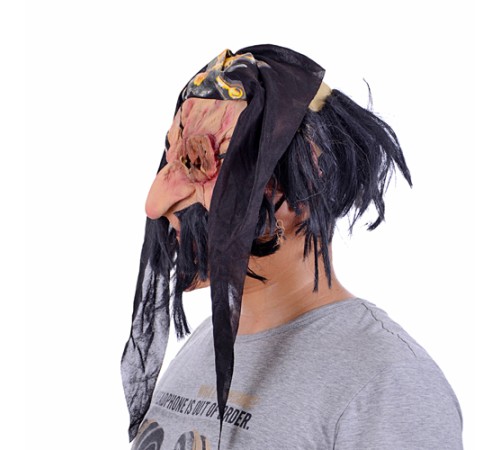 Lateks Saçlı Sakallı Korsan Maskesi