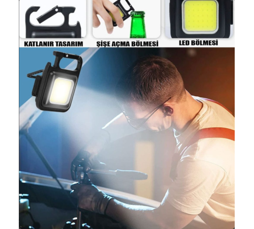LED Işıklı Flash Özellikli 4 Modlu  Anahtarlık El Feneri
