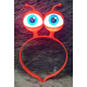 Led Işıklı & Pilli 3 Farklı Modda Yanan Uzaylı Göz Parti Tacı Kırmızı Renk 18x12 cm