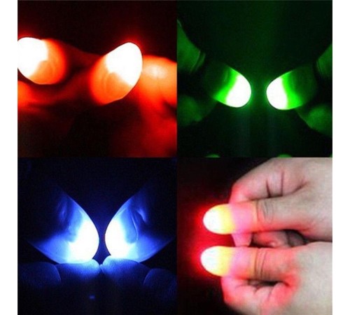 Led Işıklı Renkli Sihirli Parmak Işıklı Parmak Şaka Parmak 1 Adet