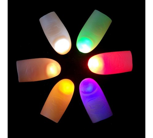 Led Işıklı Renkli Sihirli Parmak Işıklı Parmak Şaka Parmak 1 Adet