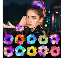 Lila Mor Renk Led Işıklı Lastikli Saç Tokası - 3 Modlu Festival & Parti Saç Tokası