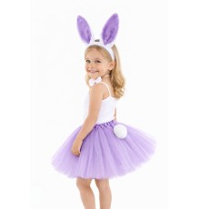 Lila Mor Tavşan Kostüm Seti Kız Çocuk – Tütü Etekli 4 Parça