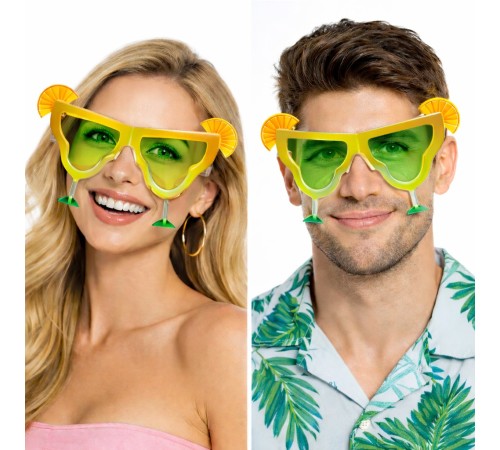 Margarita Bardak Şeklinde Parti Gözlüğü Sarı 16x8 cm