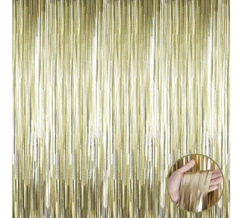 Mat Altın Püsküllü Kapı Perdesi - Parti, Bekarlığa Veda, Doğum Günü 1x2 m