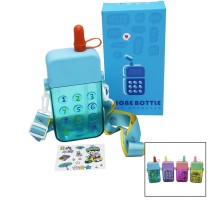 MATARA TELEFON MODELİ RENKLİ MİKA KRİSTAL SULUK MATARA PİPETLİ VİDALI KAPAK ASKILI 300ML