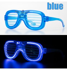 Mavi Led Işıklı Parti Gözlüğü - Neon Glow Şerit Gözlük 3 Modlu