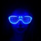 Mavi Led Işıklı Parti Gözlüğü - Neon Glow Şerit Gözlük 3 Modlu