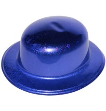 Mavi Renk Hologramlı Plastik Yuvarlak Melon 27x24 cm