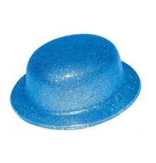 Mavi Renk Simli Melon Yuvarlak Parti Şapkası 24x26 cm