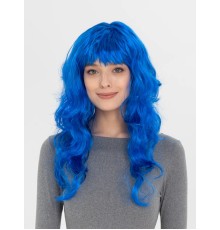 Mavi Renk Uzun Dalgalı Parti Peruğu