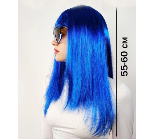Mavi Renk Uzun Parti Peruğu