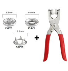 Metal Çıtçıtlı Düğme Pensesi ve Düğmesi (25 Set)