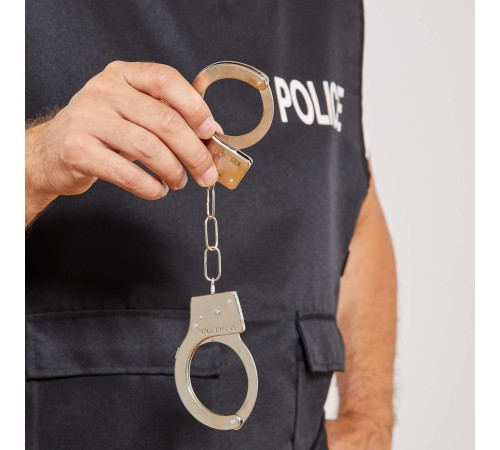 Metal Malzemeden İmal Anahtarlı Oyuncak Polis Kelepçesi