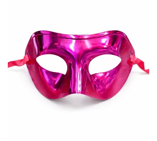 Metalize Parlak Parti Maskesi Pembe Renk 16x7 cm