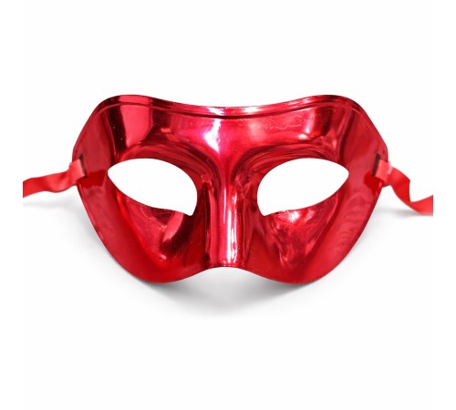 Metalize Parlak Parti Maskesi Kırmızı Renk 16x7 cm