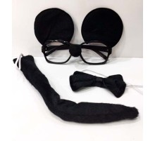 Mickey Mouse Gözlüğü Papyonu Kuyruğu Seti