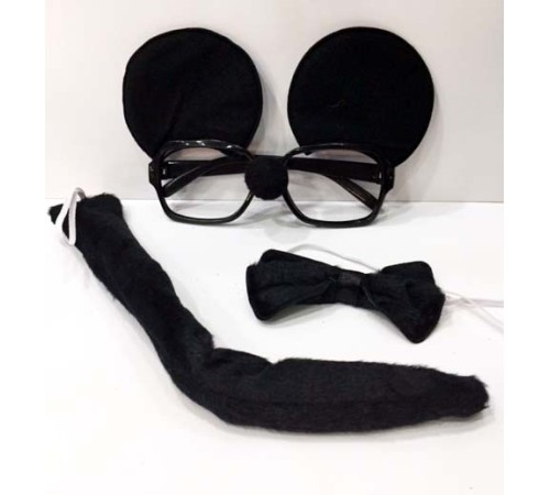 Mickey Mouse Gözlüğü Papyonu Kuyruğu Seti