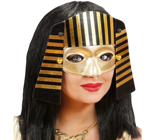 Mısırlı Maskesi Lastik Aparatlı Firavun Maskesi 21x23 cm