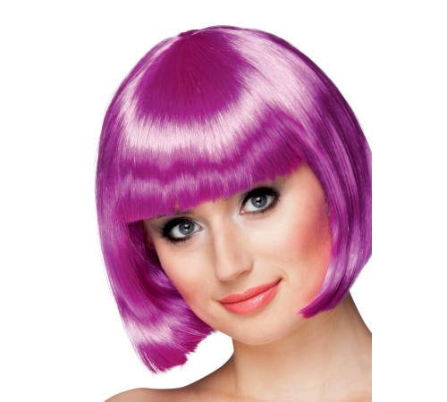 Mor Renk Parti Peruğu Küt Saç