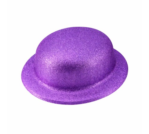 Mor Simli Melon Şapka | İnce Plastik Glitter Yetişkin Parti Şapkası