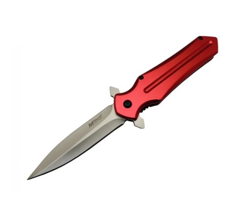 Mtech 4223 Kırmızı Kamp Çakı 21cm- Yarı Otomatik, Kemerlikli