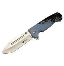 Mtech 4281 Mavi Kamp Çakı 21cm - Yarı Otomatik, Kemerlikli, Oluklu