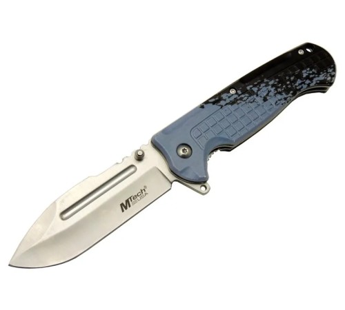Mtech 4281 Mavi Kamp Çakı 21cm - Yarı Otomatik, Kemerlikli, Oluklu