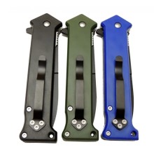Mtech 4352 Mavi Bas - Çek Kamp Çakı 20cm- Otomatik, Kemerlikli