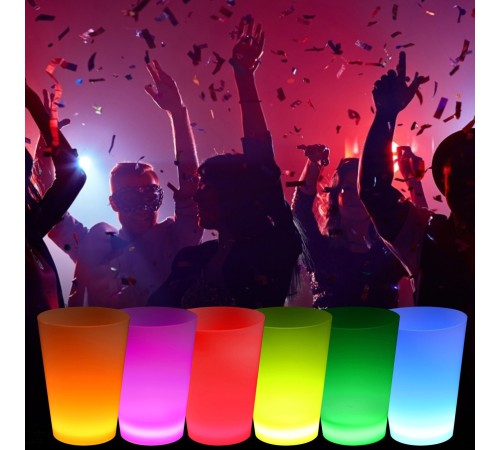 Neon Parti Glow Bardak 1.5 oz Karışık Renk 1 Adet Tekli