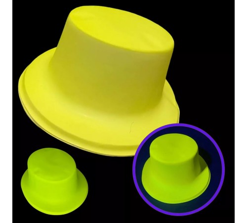 Neon Partisi Sarı Renk Plastik Fötr Şapka