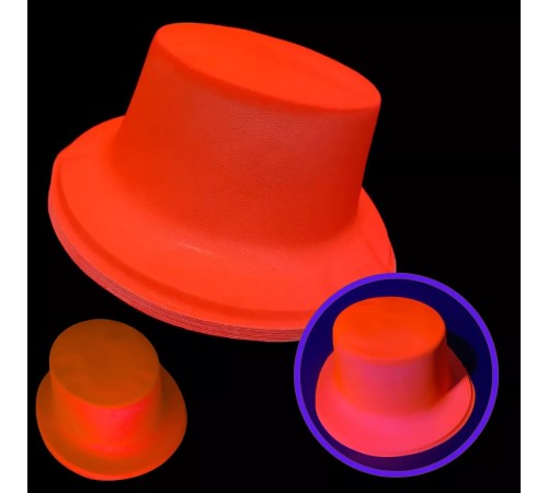 Neon Partisi Turuncu Renk Plastik Fötr Şapka