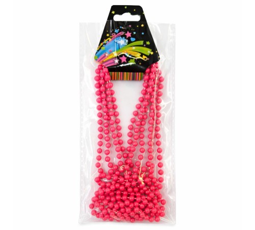 Neon Pembe Boncuk Kolye 80 cm – Retro 80’ler 90’lar Parti Aksesuarı