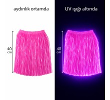 Neon Pembe Hawaii Parti Eteği 40 cm