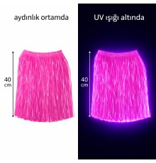 Neon Pembe Hawaii Parti Eteği 40 cm