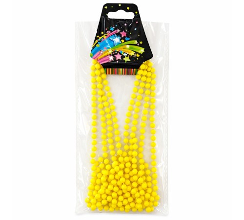 Neon Sarı Boncuk Kolye 80 cm – Retro 80’ler 90’lar Parti Aksesuarı