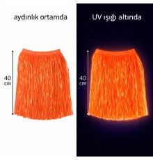 Neon Turuncu Hawaii Parti Eteği 40 cm