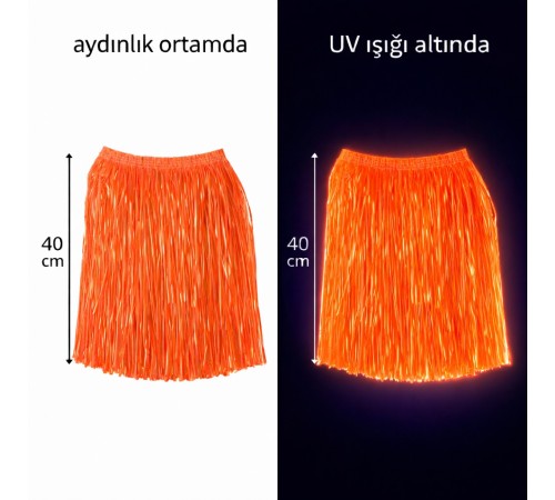 Neon Turuncu Hawaii Parti Eteği 40 cm