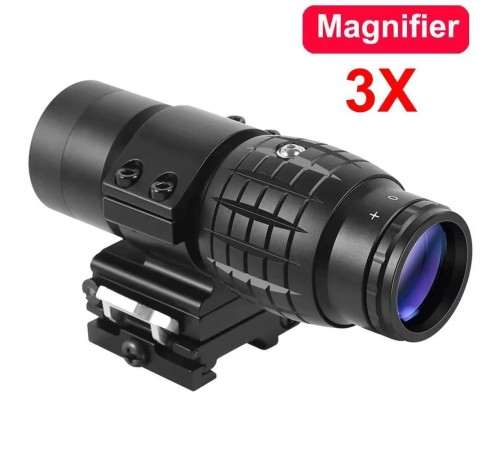 Nikula Magnifier 3x Yakınlaştırmalı Dürbün - 22mm Ray Uyumlu, Katlanır Yaylı Ayaklı