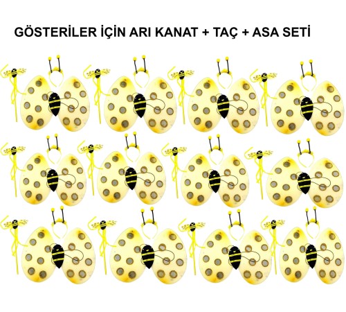 Okul Gösterileri için 12'li Arı Kanadı Seti - Etkinlik Kanatları