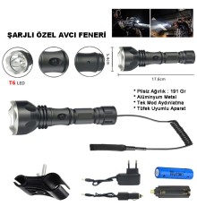 600 Lümen Tx6 Şarjlı Özel Avcı Feneri Wt-253