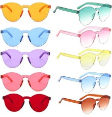 Oval Şekilli Çerçevesiz Parti Gözlüğü 6 Renk 6 Adet