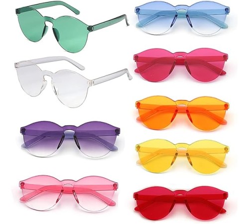 Oval Şekilli Çerçevesiz Parti Gözlüğü 6 Renk 6 Adet